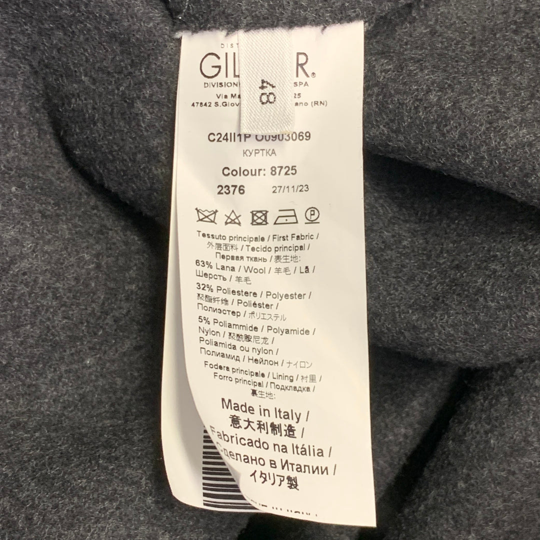 ICEBERG Size 38 Grey Wool Blend Hooded Zip Toggle Coat