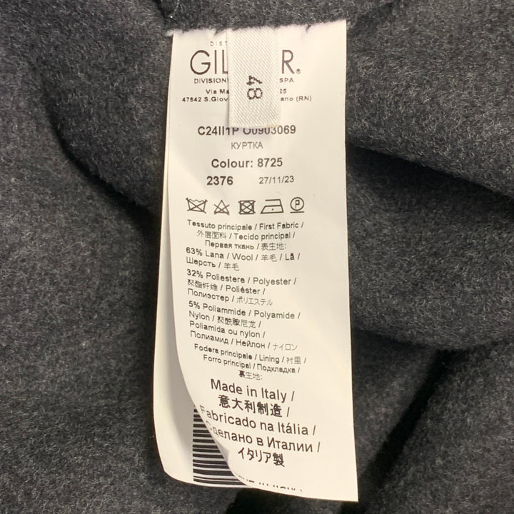 ICEBERG Size 38 Grey Wool Blend Hooded Zip Toggle Coat