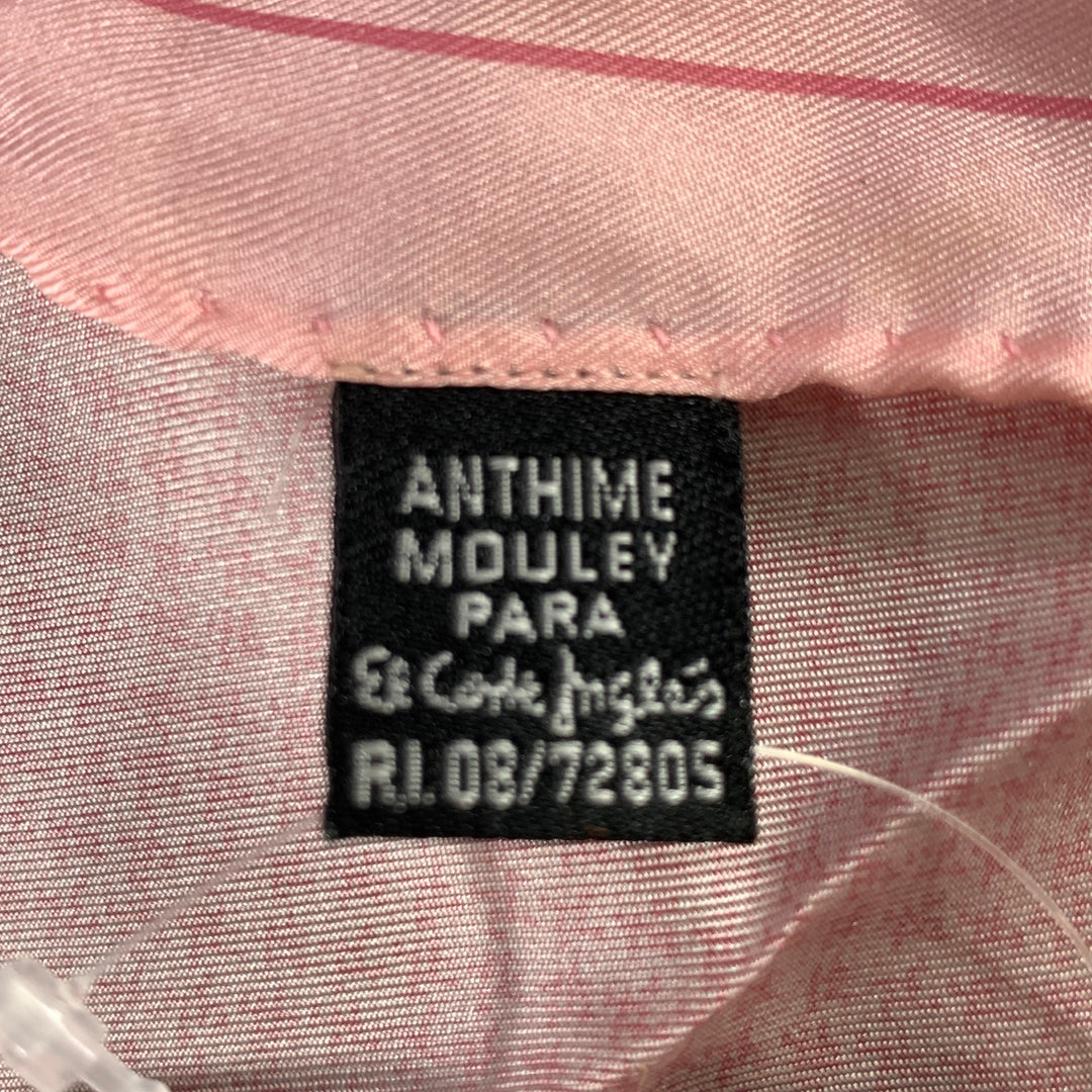 ANTHIME MOULEY Pink Mixed Pattern Silk Pocket Square