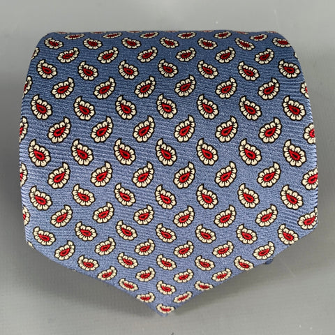 POLO by RALPH LAUREN Blue White Red Paisley Silk Tie