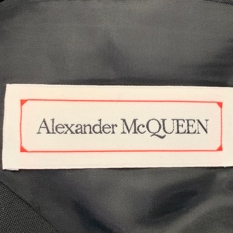 ALEXANDER MCQUEEN SS23 Size 38 Black Cut Out Wool Peak Lapel Sport Coat