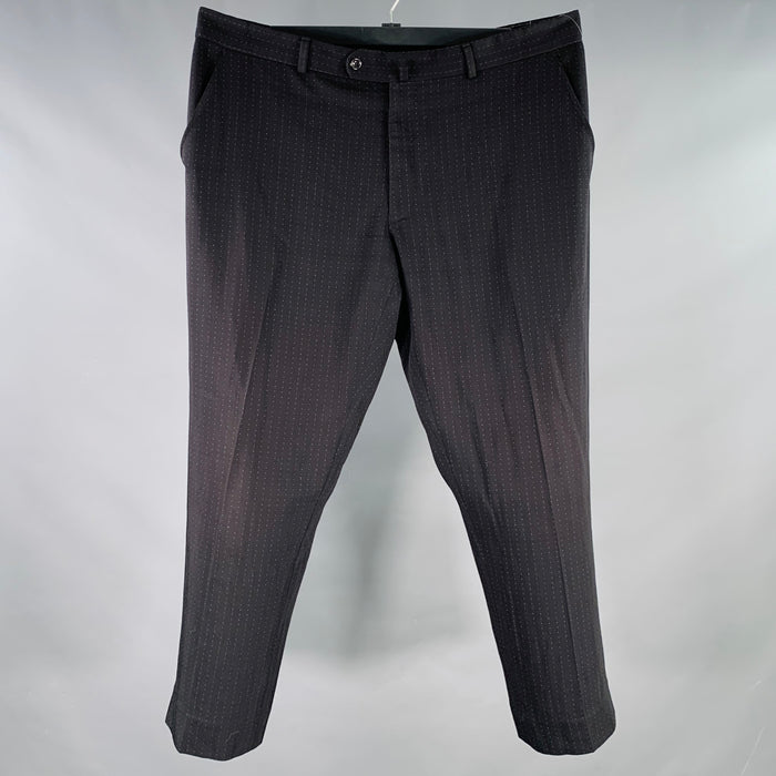 PRADA Size 40 Black Yellow Dots Flat Front Dress Pants