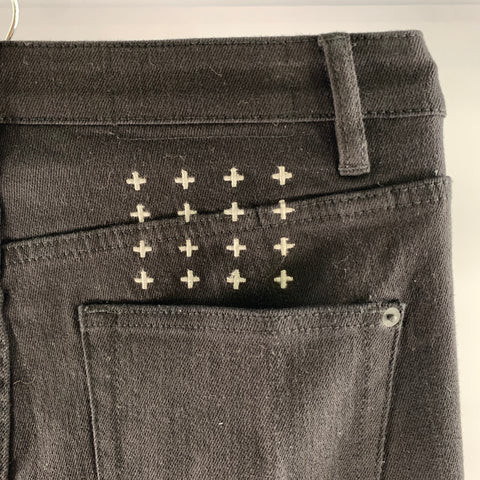 KSUBI Size 31 Black Cotton Slim Fit Pants