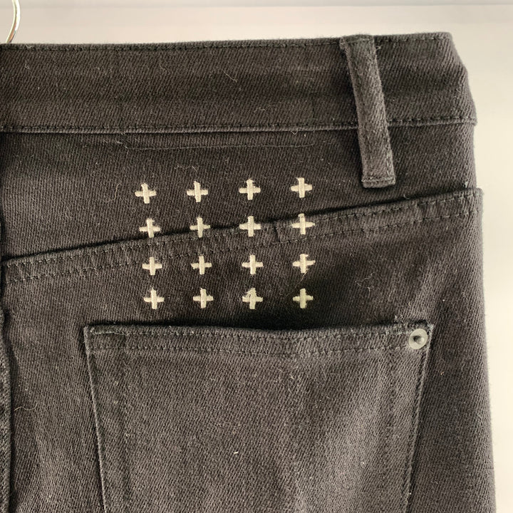 KSUBI Size 31 Black Cotton Slim Fit Pants