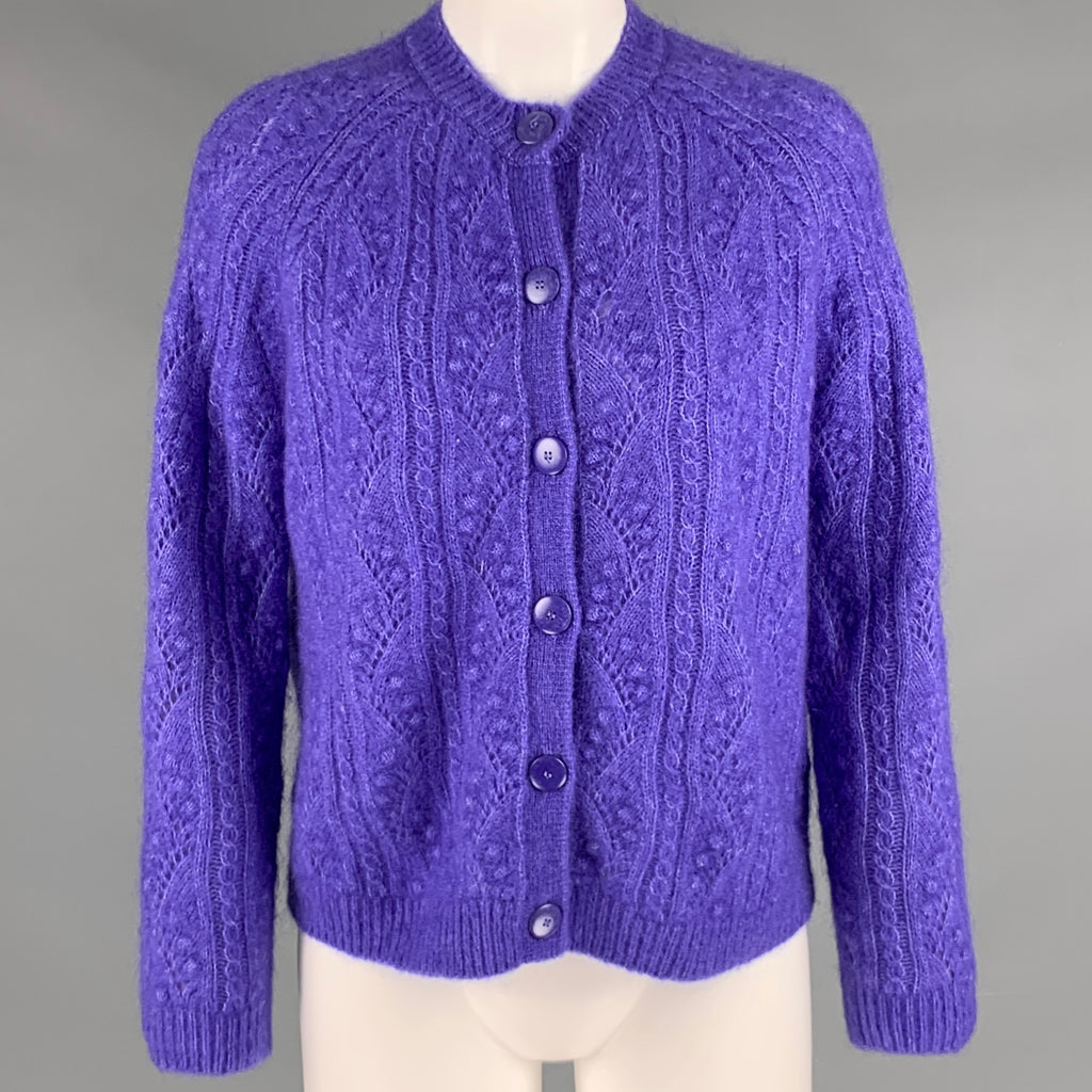 LA MAILLE SEZANE Size XS Purple Mohair Blend Textured