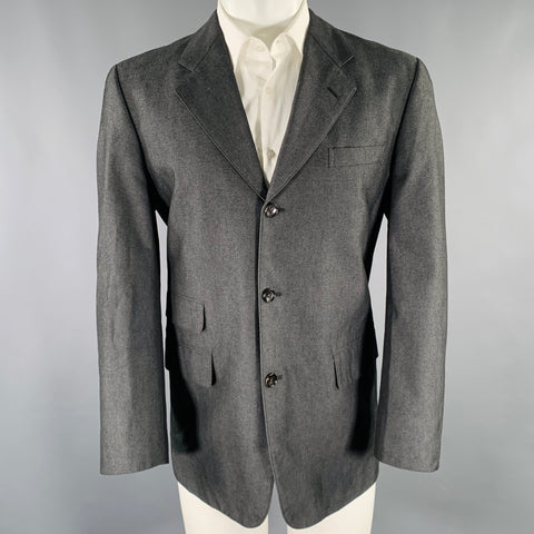 COMME des GARÇONS Taille M Veste de sport en coton gris à revers crantés
