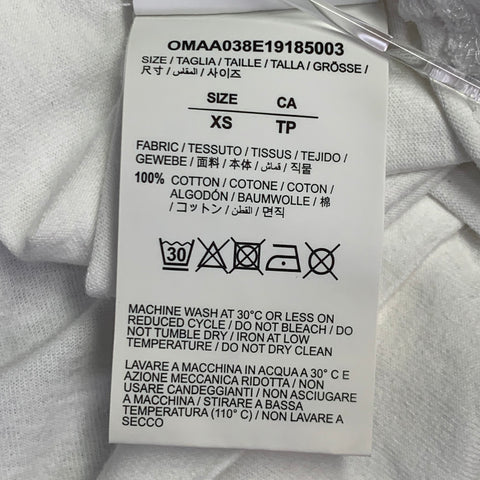 OFF-WHITE FW20 Size XS White Black Logo Cotton Crew-Neck T-shirt