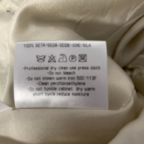 GIORGIO ARMANI Size 2 Cream Cotton Blend Floral Jacket