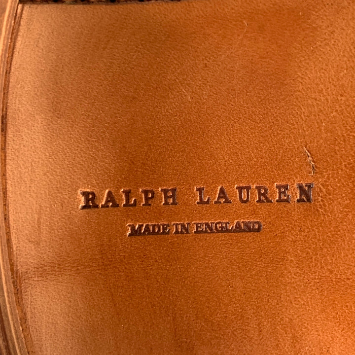 RALPH LAUREN Size 10.5 Marlow Brown Cordovan Leather Derby Lace-Up Shoes