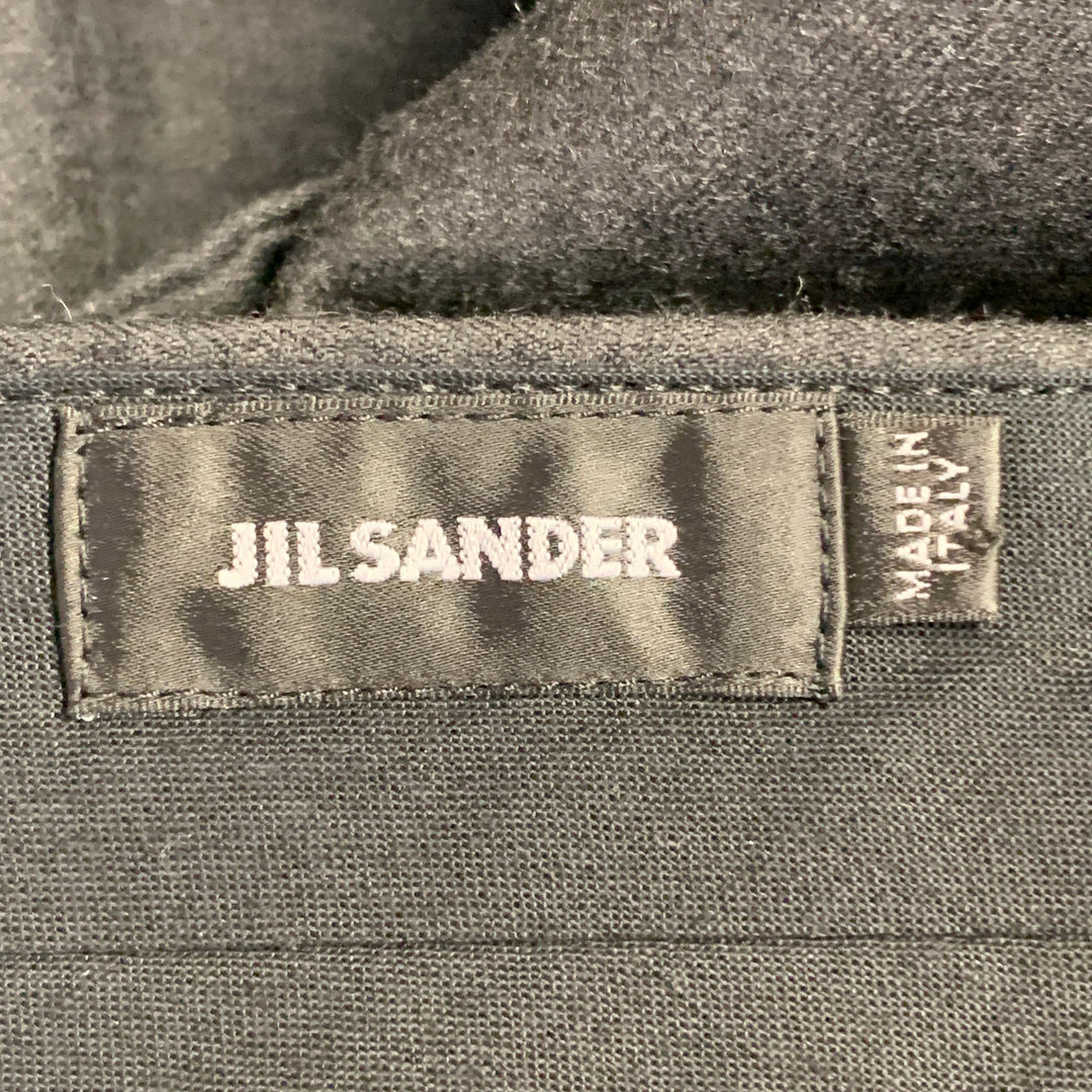 JIL SANDER Size 30 Grey Charcoal Twill Wool Tapered Dress Pants