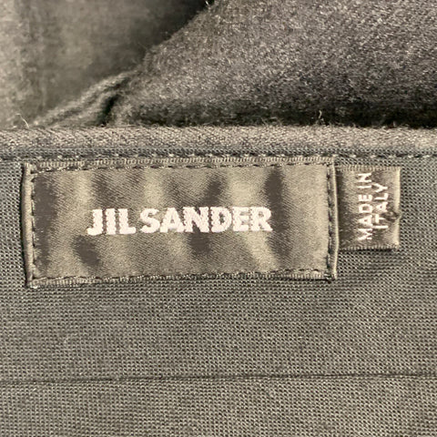JIL SANDER Size 30 Grey Charcoal Twill Wool Tapered Dress Pants