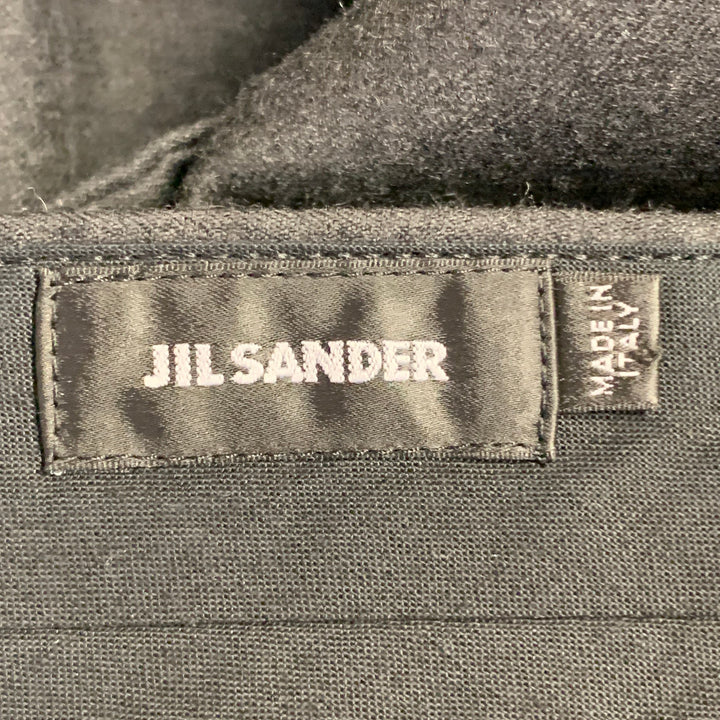 JIL SANDER Size 30 Grey Charcoal Twill Wool Tapered Dress Pants
