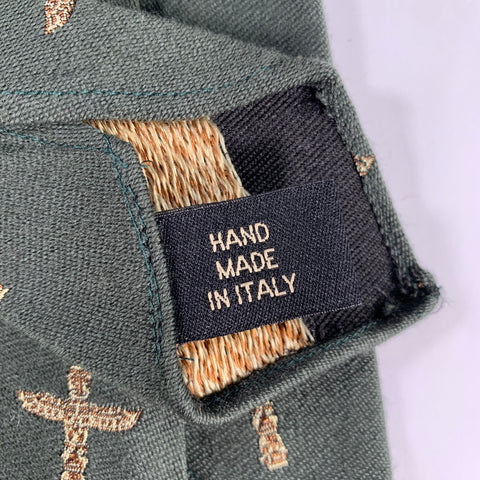 RRL by RALPH LAUREN Green Multi Color Abstract Wool Silk Tie