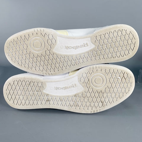REEBOK x MAISON MARGIELA Size 9 White Cream Leather Lace-Up Low Top Sneakers