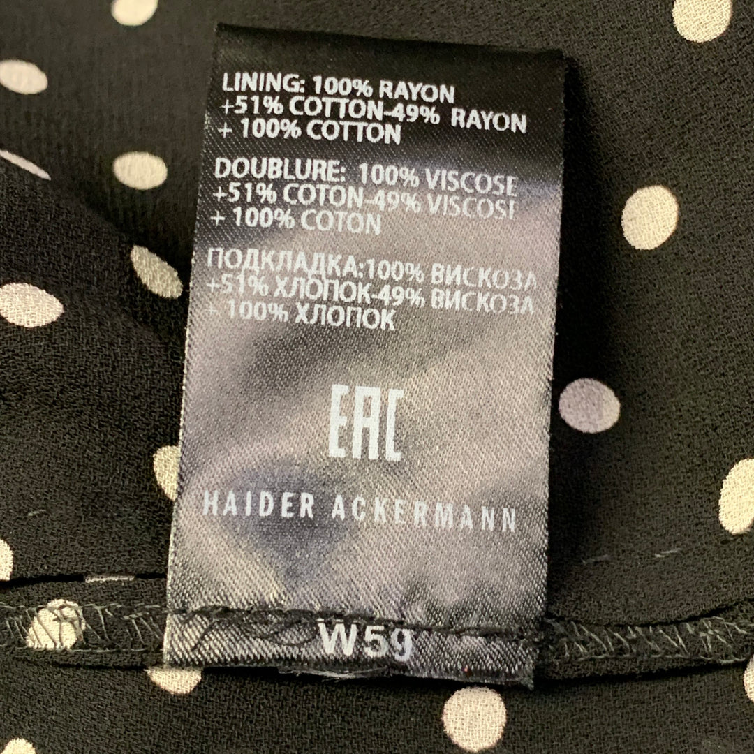 HAIDER ACKERMANN Size 42 Black White Polka Dot Viscose Sport Coat