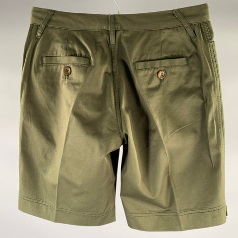 DOLCE & GABBANA Size 30 Green Olive Cotton Cargo Shorts