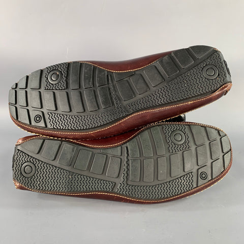 COLE HAAN Size 9 Brown Embossed Leather Drivers Loafers