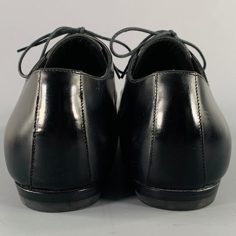 DRIES VAN NOTEN Size 10 Black Leather Derby Lace-Up Shoes
