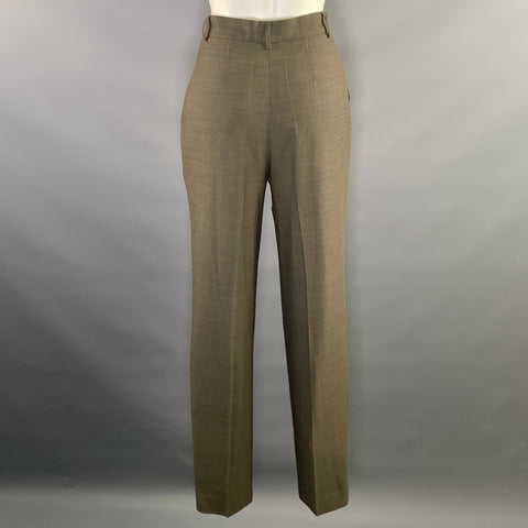 LOUIS VUITTON Size 4 Brown Polyester Wool Pleated Dress Pants