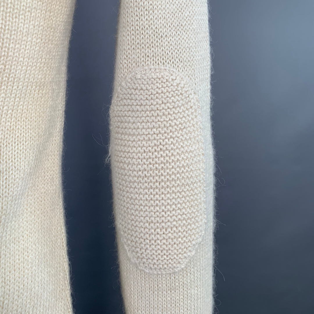 BURBERRY PRORSUM Size S Cream Knit Alpaca Crew Neck Pullover