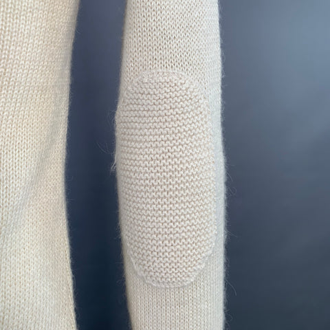 BURBERRY PRORSUM Size S Cream Knit Alpaca Crew Neck Pullover