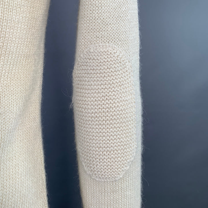 BURBERRY PRORSUM Size S Cream Knit Alpaca Crew Neck Pullover