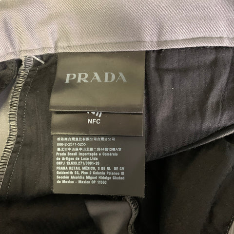 PRADA Size 36 Grey Cotton Elastane Zip Fly Casual Pants