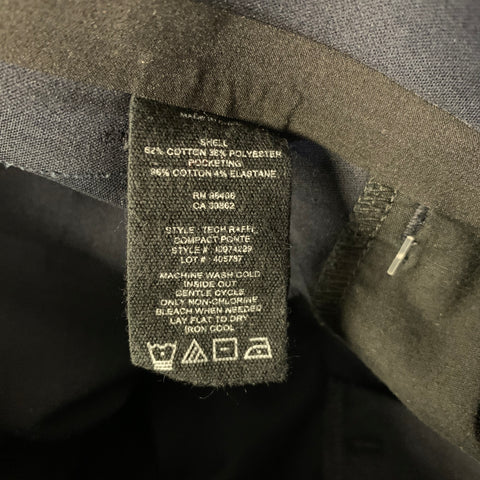 THEORY Size 30 Navy Solid Cotton Polyester Mid Rise Casual Pants