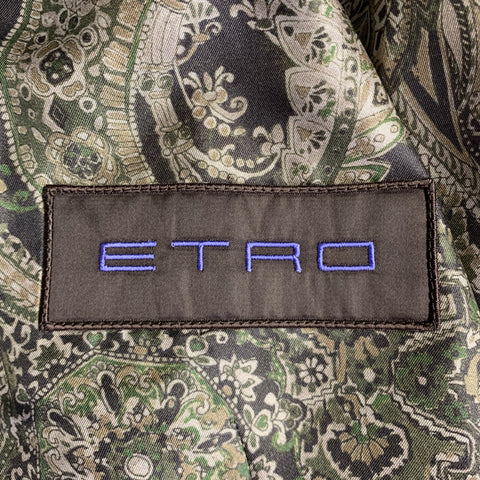 ETRO Size 46 Brown Velvet Cotton Notch Lapel Vest