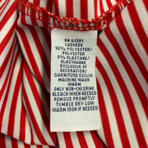 POLO by RALPH LAUREN Size L Red White Stripe Polyester Blend Polo