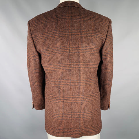 MISSONI Size 38 Brown Black Glenplaid Virgin Wool Oversized Sport Coat