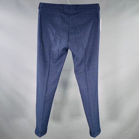 PAUL SMITH Size 34 Navy Wool Flat Front Tapered Cuffed Dress Pants