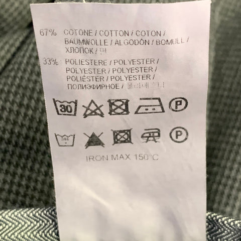 BARENA Pantalon habillé retroussé, mélange de coton, motif pied-de-poule gris-noir, taille 35