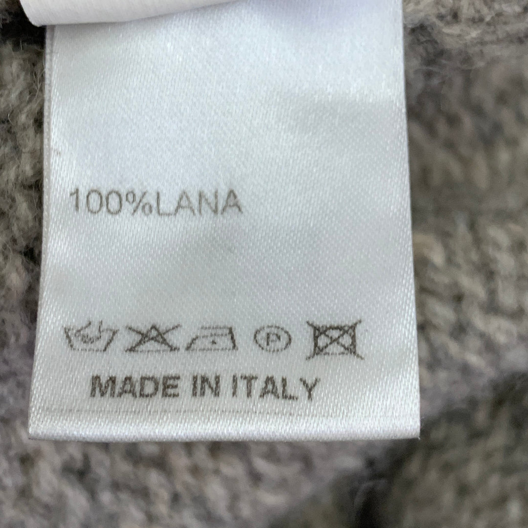 DANIELE ALESSANDRINI Size M Grey Knit Wool Distressed Cardigan