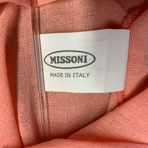 MISSONI Size 8 Orange Coral Cotton Contrast Trim Tank Casual Top