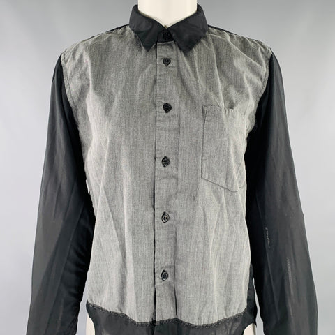 COMME des GARCONS Size S Black Grey Polyester Cotton Mixed Fabrics Shirt