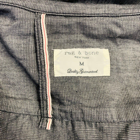 RAG & BONE Size M Grey Wrinkled Cotton Two Pockets Long Sleeve Shirt