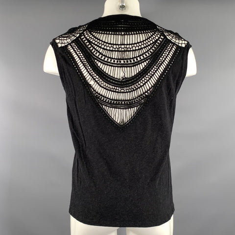 IRO Size S Black Knit Cotton cashmere Muscle Tank Top
