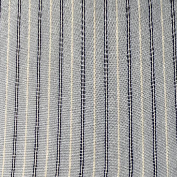 OUR LEGACY Size S Above Blue Stripe Tencel Oversized One Pocket Long Sleeve Shirt