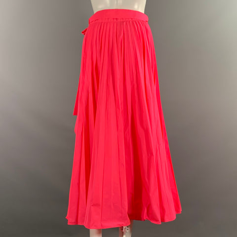 VALENTINO Size XS Pink Polyester Pleated Asymmetrical Skirt