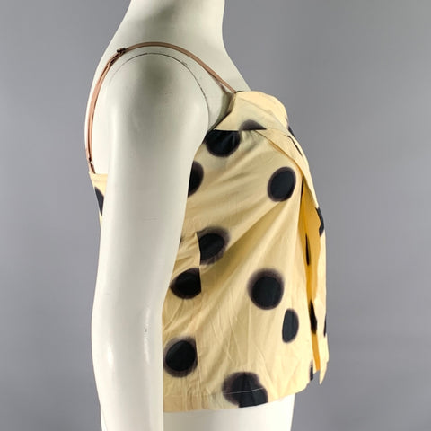 MARC by MARC JACOBS Size 8 Cream Black Cotton Blend Polka Dot Casual Top