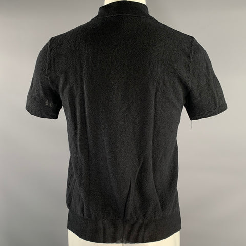 BARENA Size M Black Knit Polo