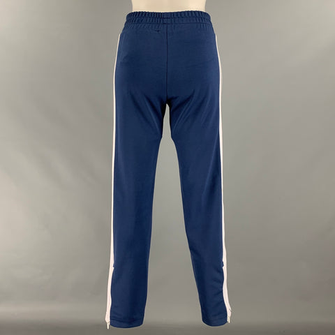 PALM ANGELS Size XXS Blue White Polyester Stripe Joggers Casual Pants