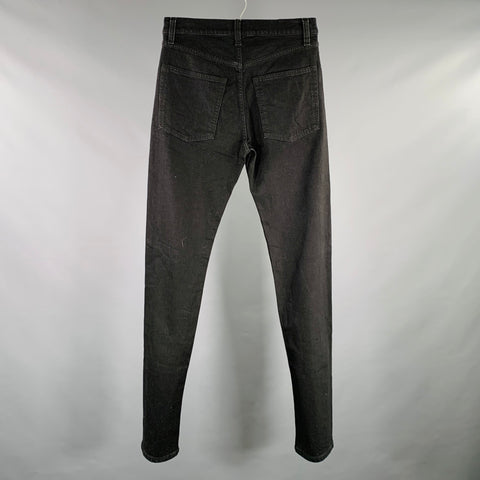 HELMUT LANG Size 31 Black Cotton Blend Straight Jeans