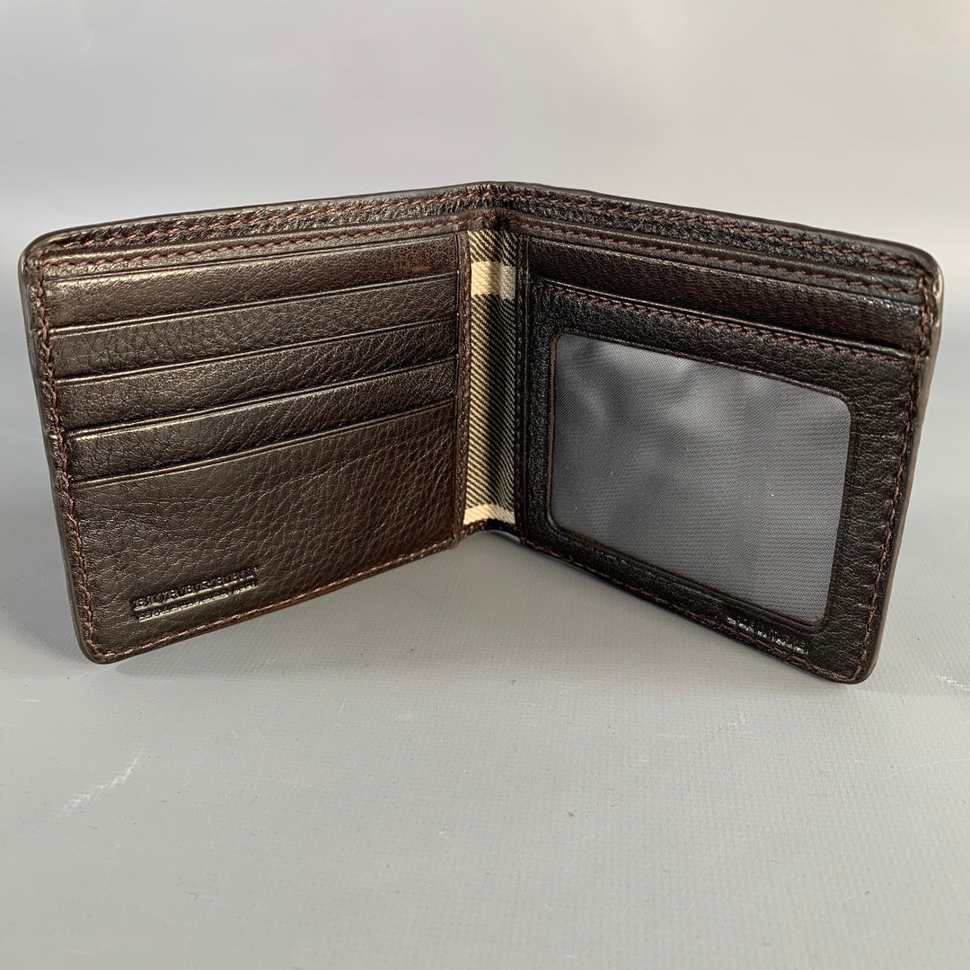 BURBERRY Brown Pebble Grain Leather Wallet
