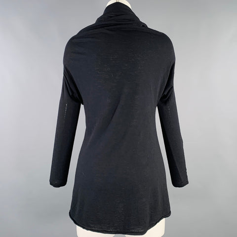 ALEXANDER MCQUEEN Size 4 Black Viscose Blend Cowl Collar Pullover