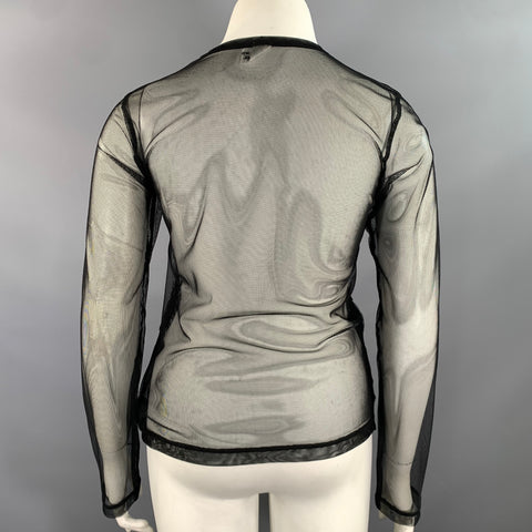NOIR KEI NINOMIYA Size L Black Polyamide Mesh Crew Neck Pullover Womens