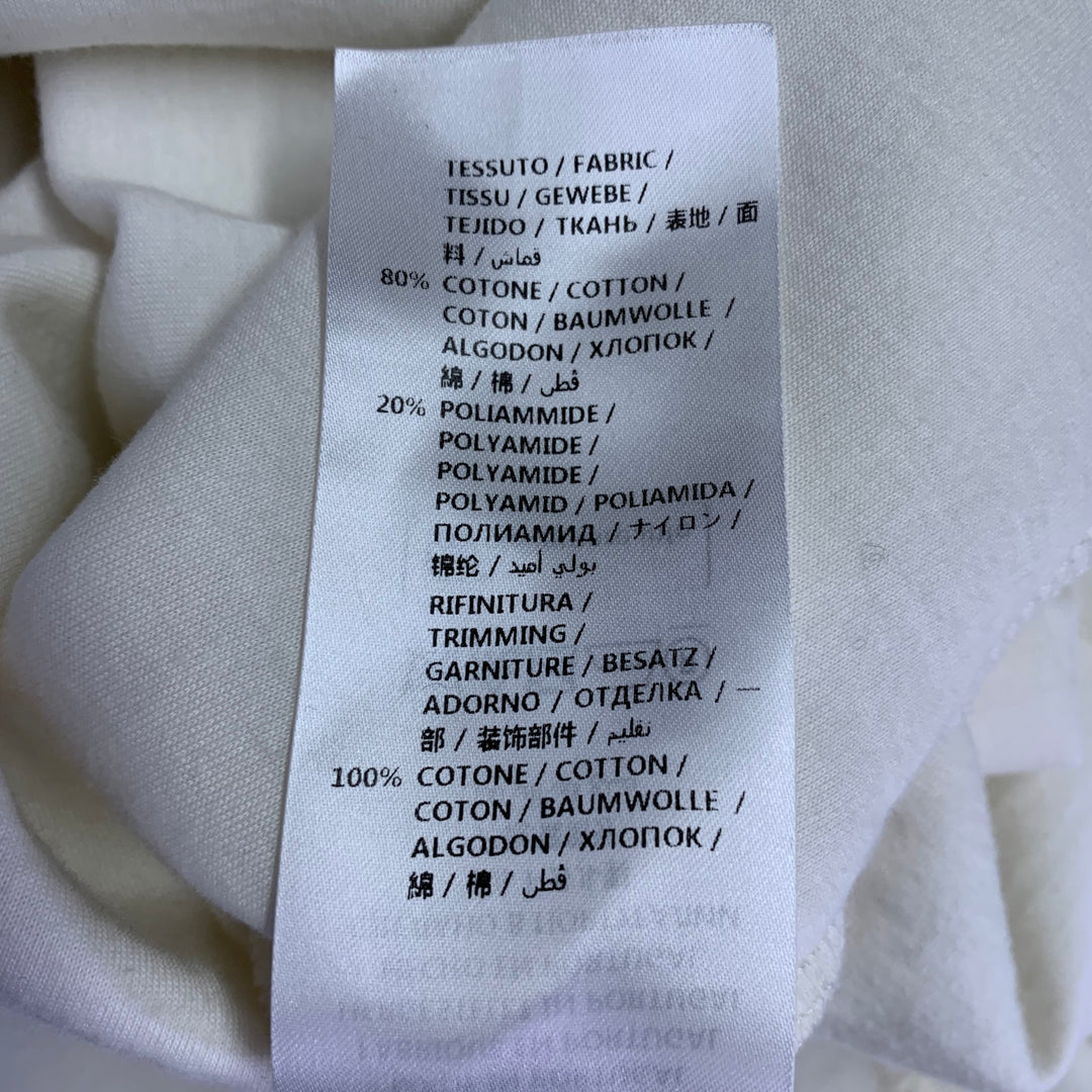 STELLA McCARTNEY Size 2 Cream Cotton Blend Ruffled Long Sleeve Casual Top