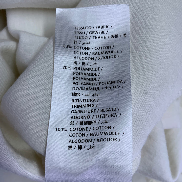 STELLA McCARTNEY Size 2 Cream Cotton Blend Ruffled Long Sleeve Casual Top