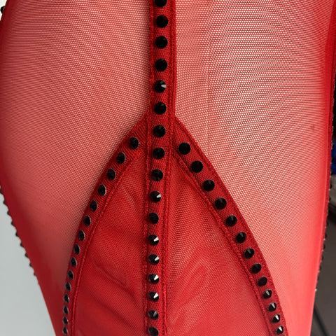 LA PERLA Falda Corsé De Malla De Poliamida Elastano Talla S Rojo
